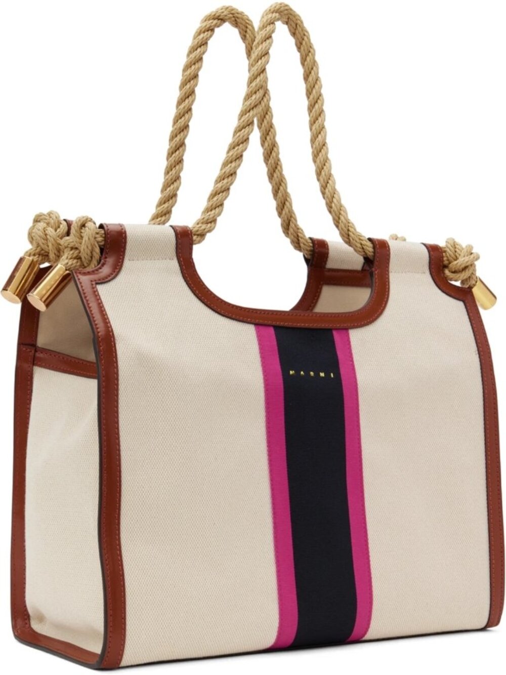 Marni Marcel Medium Canvas Rope Handle Tote Bag